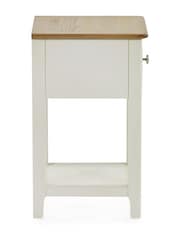 Julian Bowen White Oak Somerset Compact 1 Drawer Bedside Table with Shelf - Image 6 of 10