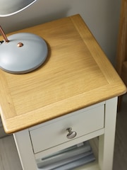 Julian Bowen White Oak Somerset Compact 1 Drawer Bedside Table with Shelf - Image 7 of 10