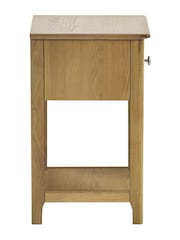 Julian Bowen Oak Somerset Compact 1 Drawer Bedside Table with Shelf - Image 10 of 10
