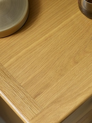 Julian Bowen Oak Somerset Compact 1 Drawer Bedside Table with Shelf - Image 4 of 10