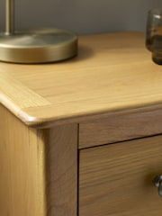 Julian Bowen Oak Somerset Compact 1 Drawer Bedside Table with Shelf - Image 5 of 10