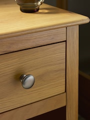 Julian Bowen Oak Somerset Compact 1 Drawer Bedside Table with Shelf - Image 6 of 10
