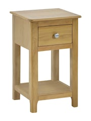 Julian Bowen Oak Somerset Compact 1 Drawer Bedside Table with Shelf - Image 7 of 10