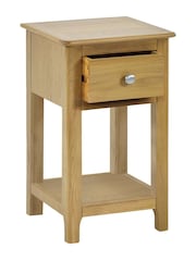 Julian Bowen Oak Somerset Compact 1 Drawer Bedside Table with Shelf - Image 8 of 10