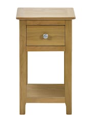 Julian Bowen Oak Somerset Compact 1 Drawer Bedside Table with Shelf - Image 9 of 10