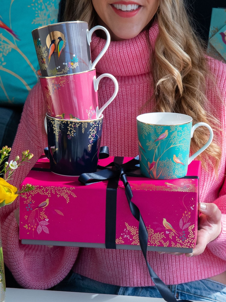 Sara Miller Pink Chelsea Mugs Assorted Set of 4 - Image 2 of 4