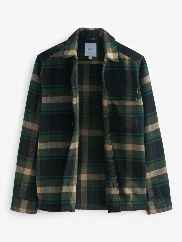 Green Check Shacket With Wool - Image 11 of 14