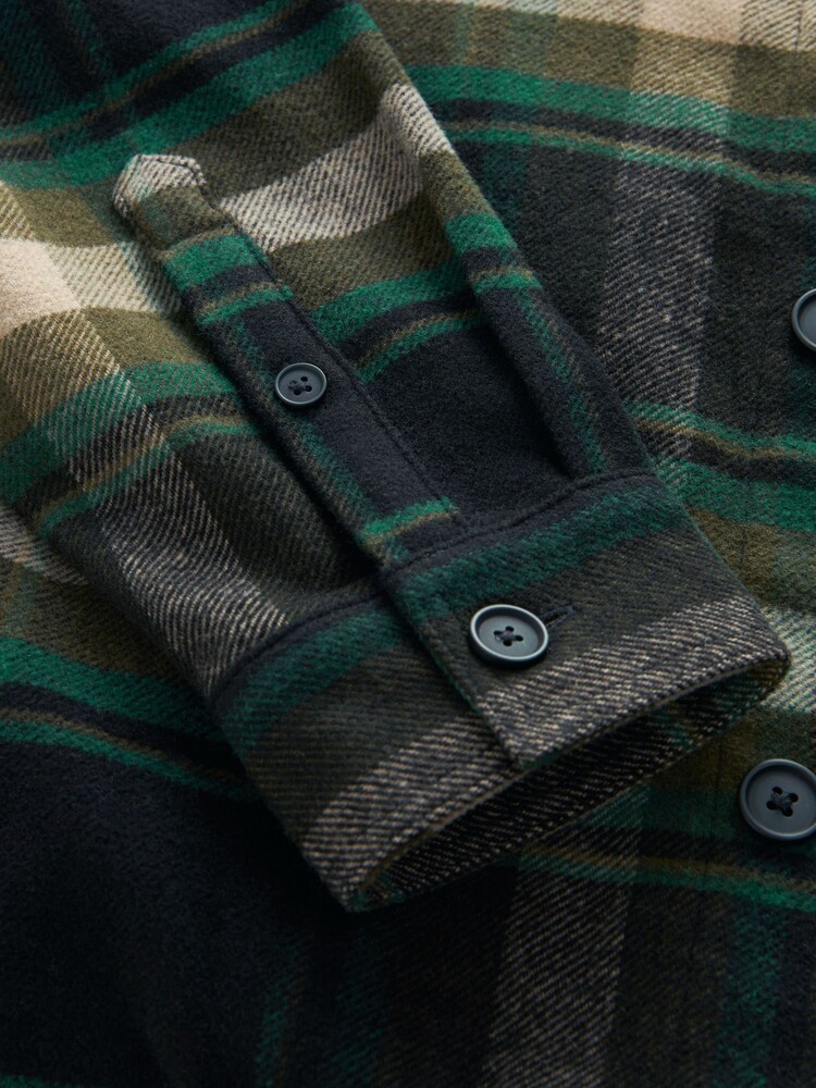 Green Check Shacket With Wool - Image 13 of 14