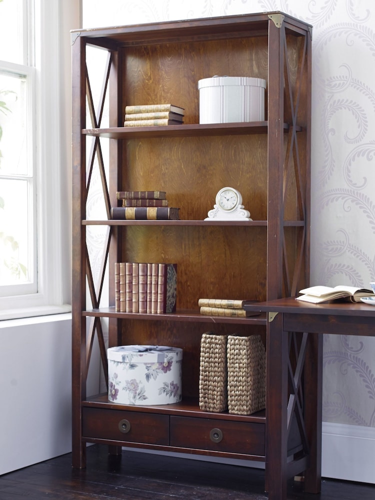 Laura Ashley Dark Chestnut Balmoral 2 Drawer Single Bookcase - Image 2 of 2