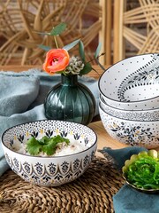 Sara Miller Artisanne Noir Set of 4 Rice Bowls - Image 1 of 4