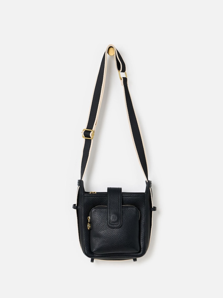 Oliver Bonas Black Dotty Small Black Cross-Body Bag - Image 1 of 6