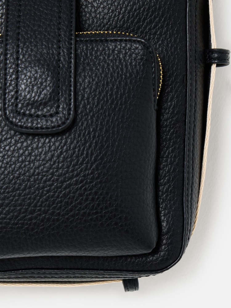 Oliver Bonas Black Dotty Small Black Cross-Body Bag - Image 6 of 6