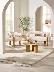 Julian Bowen White Freya Boucle Upholstered Low Bench with Solid Wood Legs - Image 11 of 11
