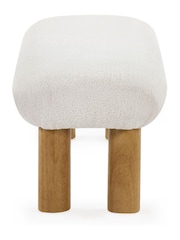 Julian Bowen White Freya Boucle Upholstered Low Bench with Solid Wood Legs - Image 6 of 11