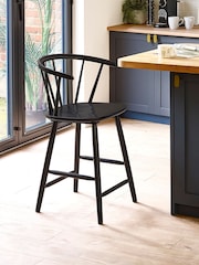 Julian Bowen Black Ash Modena Ash 112cm Solid Wood Bar Stool - Image 1 of 9