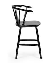 Julian Bowen Black Ash Modena Ash 112cm Solid Wood Bar Stool - Image 5 of 9