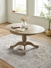 Julian Bowen Limed Oak Camille 110145cm Round to Oval Extendin Dining Table - Image 2 of 19