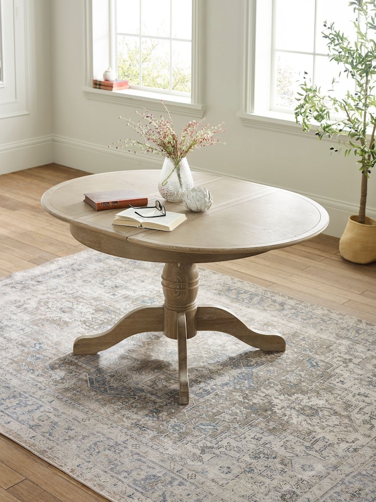 Julian Bowen Limed Oak Camille 110145cm Round to Oval Extendin Dining Table - Image 2 of 19 Julian Bowen Limed Oak Camille 110145cm Round to Oval Extendin Dining Table - Image 2 of 19