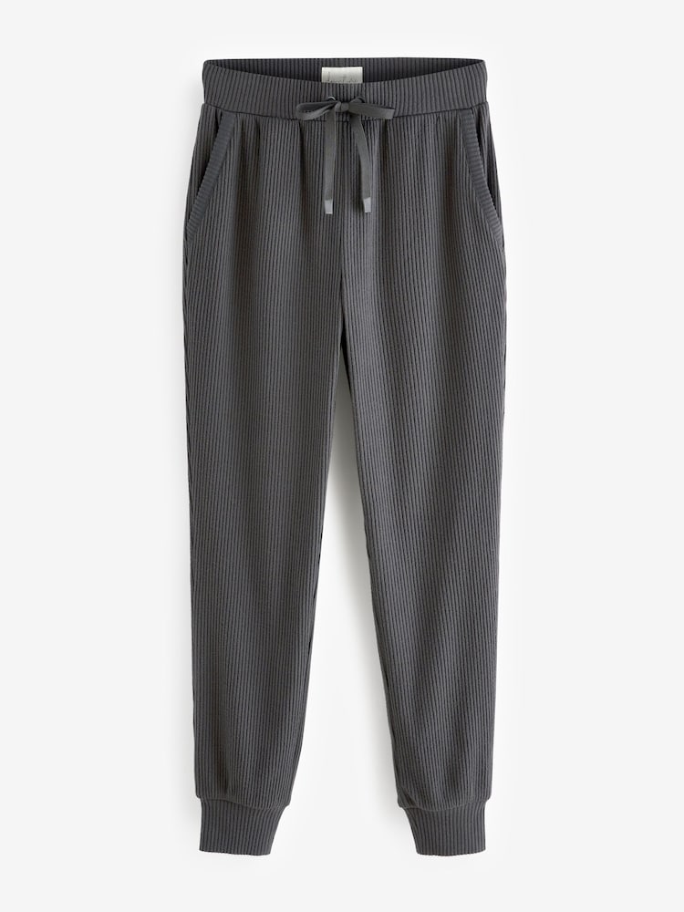 Charcoal Grey Ribbed Joggers - Image 7 of 8