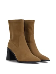 Linzi Brown Torres Western Style Boots With Block Stacked Heels - Image 4 of 5