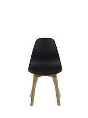 Julian Bowen Set of 2 Black Agatha White Plastic Dining Chairs with Wooden Legs - Image 11 of 14