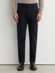 Reiss Navy Eastbury Cotton-Stretch Tailored-Fit Chinos - Image 3 of 6