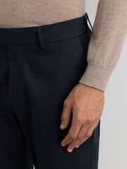 Reiss Navy Eastbury Cotton-Stretch Tailored-Fit Chinos - Image 4 of 6