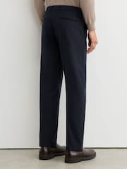 Reiss Navy Eastbury Cotton-Stretch Tailored-Fit Chinos - Image 5 of 6