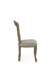 Julian Bowen Oatmeal Limed Oak Set of 2 Camille Rattan Back Dining Chairs with French Style Legs - Image 6 of 14