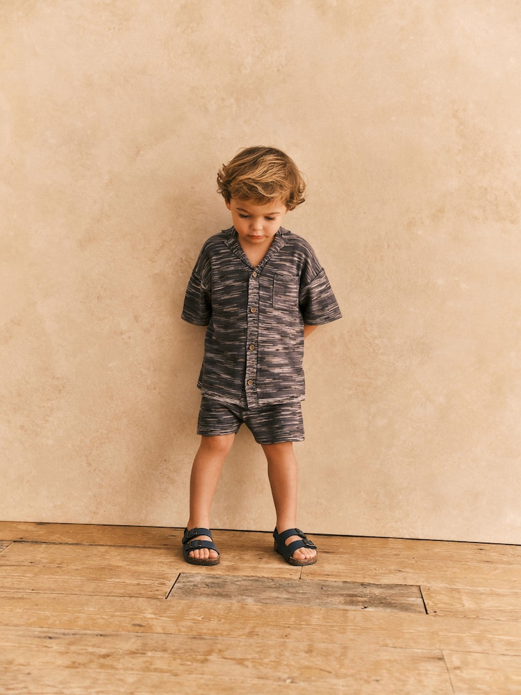 Grey Space Dye Short Sleeved Shirt Set (3mths-10yrs) - Image 2 of 8