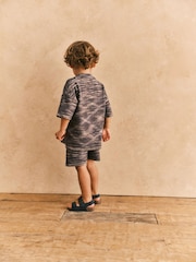 Grey Space Dye Short Sleeved Shirt Set (3mths-10yrs) - Image 3 of 8