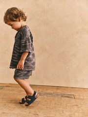 Grey Space Dye Short Sleeved Shirt Set (3mths-10yrs) - Image 4 of 8