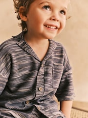 Grey Space Dye Short Sleeved Shirt Set (3mths-10yrs) - Image 5 of 8