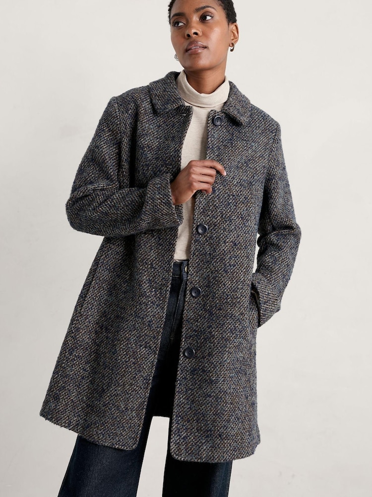Seasalt Cornwall Blue Wood Cabin Coat - Image 1 of 5