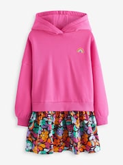 Little Bird by Jools Oliver Pink Sweat Mockable Hooded Dress - Image 1 of 8