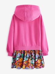 Little Bird by Jools Oliver Pink Sweat Mockable Hooded Dress - Image 2 of 8
