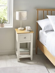 Julian Bowen Truffle Oak Somerset Compact 1 Drawer Bedside Table with Shelf - Image 1 of 10