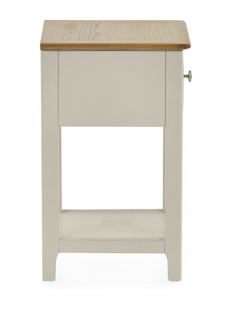 Julian Bowen Truffle Oak Somerset Compact 1 Drawer Bedside Table with Shelf - Image 10 of 10