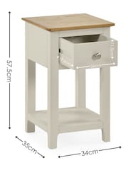 Julian Bowen Truffle Oak Somerset Compact 1 Drawer Bedside Table with Shelf - Image 3 of 10
