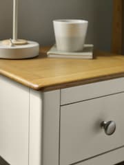 Julian Bowen Truffle Oak Somerset Compact 1 Drawer Bedside Table with Shelf - Image 5 of 10