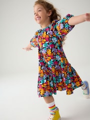 Little Bird by Jools Oliver Colourful Paisely Puff Sleeve 100% Cotton Dress - Image 3 of 7