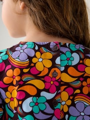 Little Bird by Jools Oliver Colourful Paisely Puff Sleeve 100% Cotton Dress - Image 5 of 7