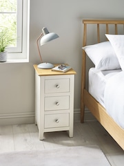 Julian Bowen White Oak Somerset Compact 3 Drawer Bedside Table - Image 1 of 10