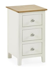 Julian Bowen White Oak Somerset Compact 3 Drawer Bedside Table - Image 10 of 10