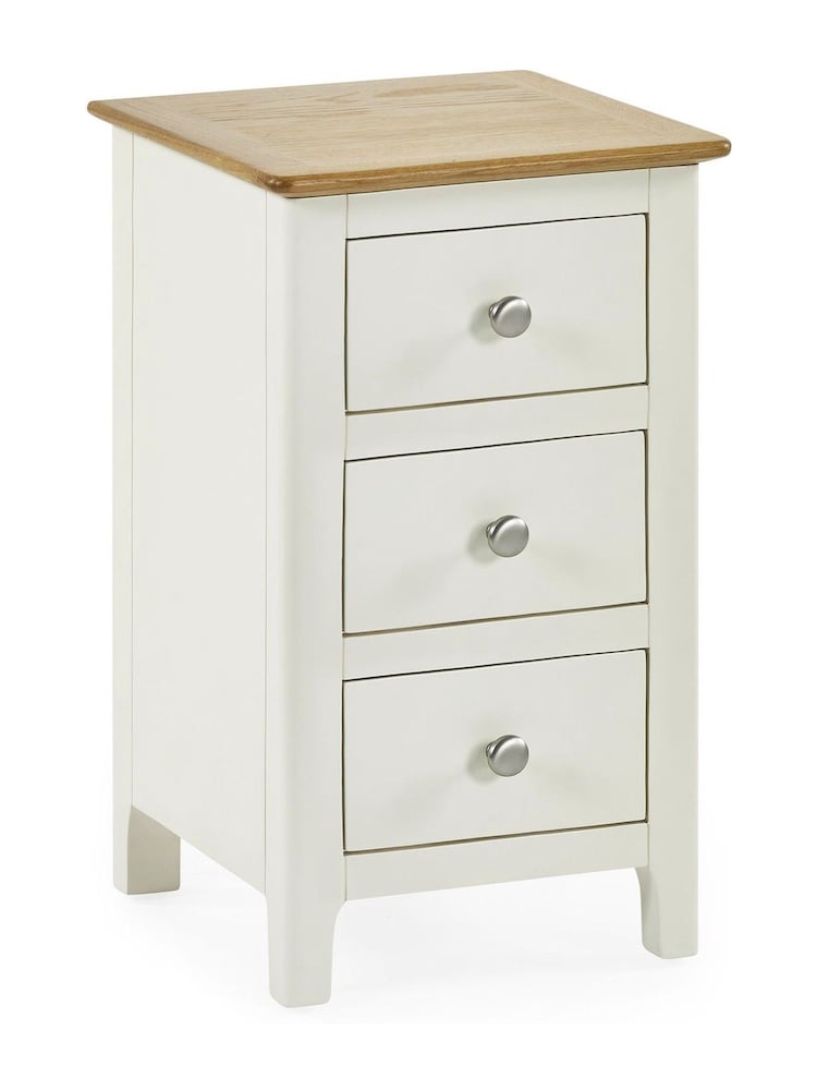 Julian Bowen White Oak Somerset Compact 3 Drawer Bedside Table - Image 10 of 10