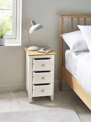 Julian Bowen White Oak Somerset Compact 3 Drawer Bedside Table - Image 2 of 10
