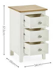 Julian Bowen White Oak Somerset Compact 3 Drawer Bedside Table - Image 3 of 10
