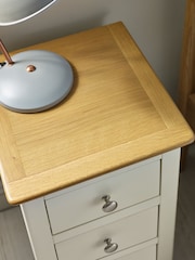Julian Bowen White Oak Somerset Compact 3 Drawer Bedside Table - Image 4 of 10