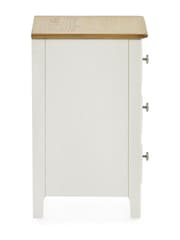 Julian Bowen White Oak Somerset Compact 3 Drawer Bedside Table - Image 7 of 10