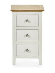Julian Bowen White Oak Somerset Compact 3 Drawer Bedside Table - Image 8 of 10